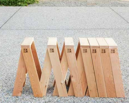 实木diy家具创意设计欣赏，可自由组合折叠的AA凳子设计